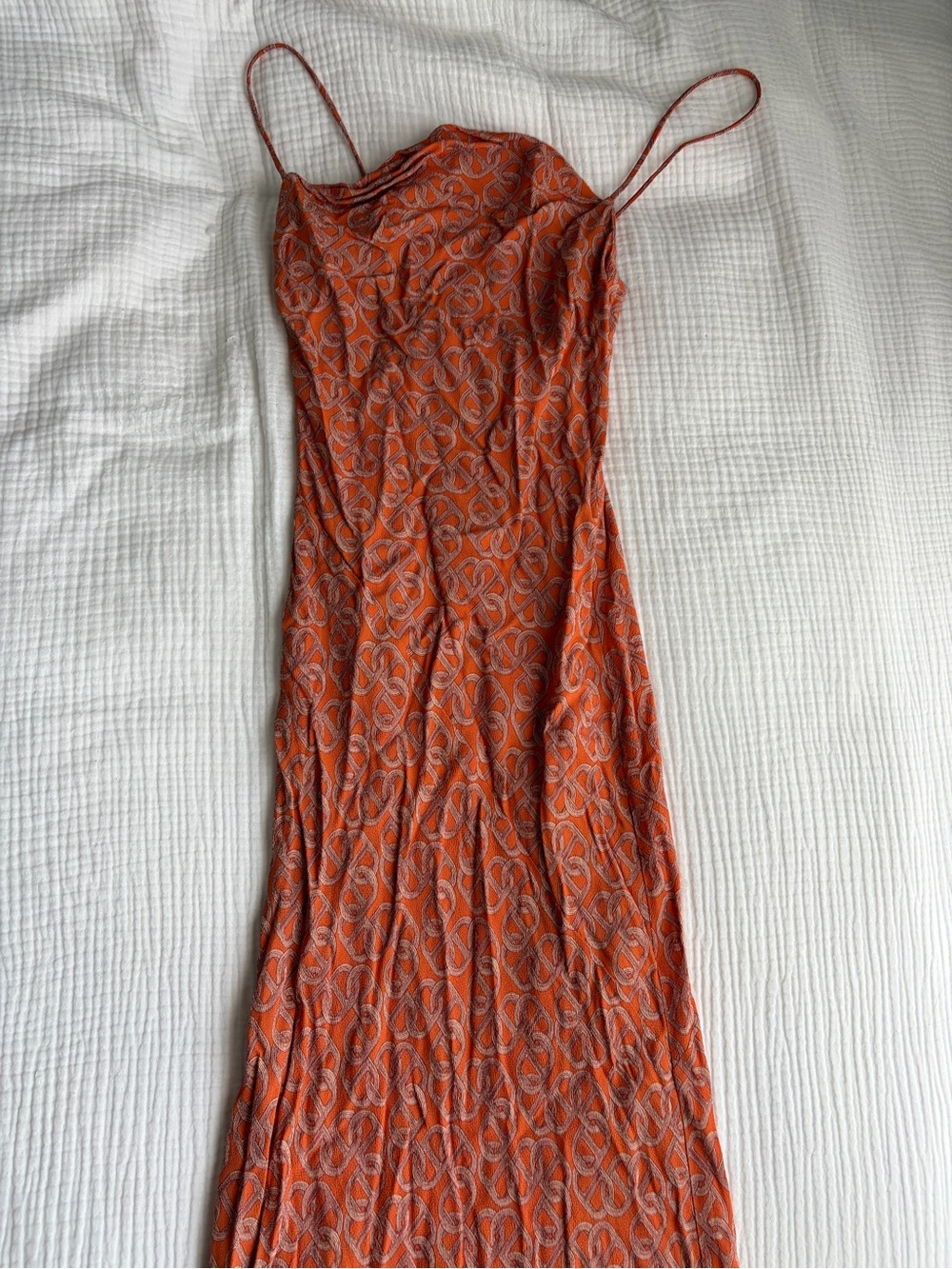 Monday Swimwear Orange Patterned Maxi Slip Dress